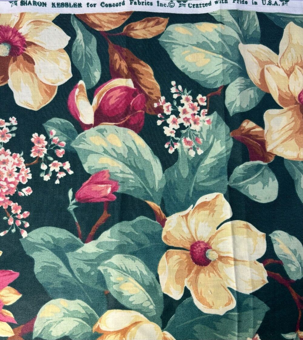 Vintage Sharon Kessler Concord Floral Chintz Fabric 180"L x 43"W 5 Yards